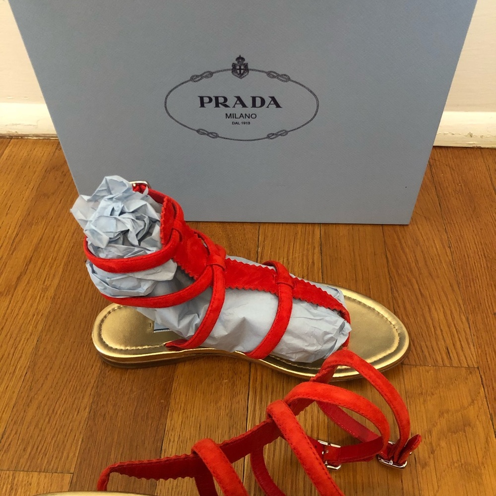 Authentic Prada Calzature Donna sandals 7B $650 - Picture 2 of 7